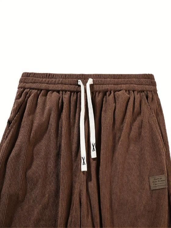 Men's Brown Loose Fit Corduroy Cargo Style Trouser